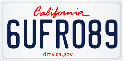 CA license plate 6UFR089