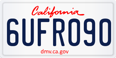 CA license plate 6UFR090