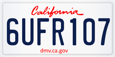 CA license plate 6UFR107