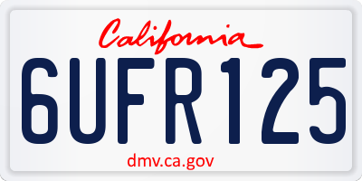 CA license plate 6UFR125