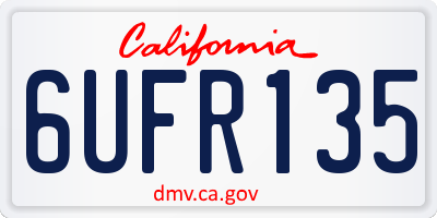 CA license plate 6UFR135