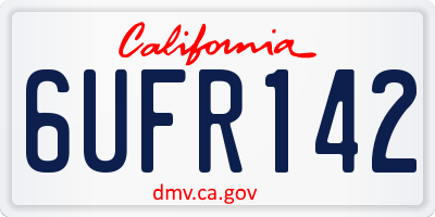 CA license plate 6UFR142