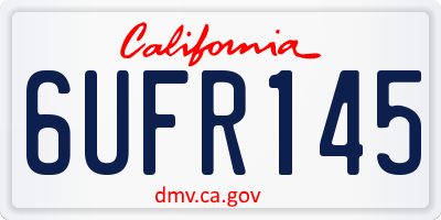 CA license plate 6UFR145