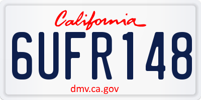 CA license plate 6UFR148
