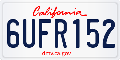 CA license plate 6UFR152