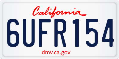 CA license plate 6UFR154