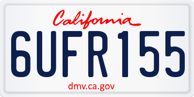 CA license plate 6UFR155