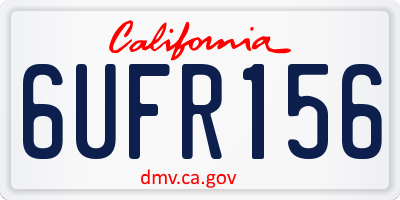 CA license plate 6UFR156