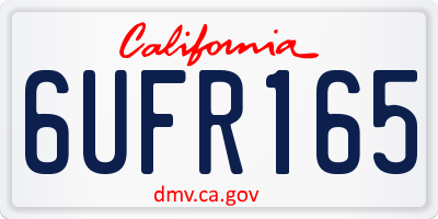 CA license plate 6UFR165