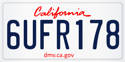 CA license plate 6UFR178