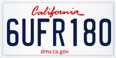 CA license plate 6UFR180