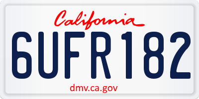 CA license plate 6UFR182