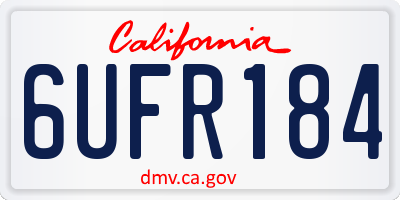 CA license plate 6UFR184