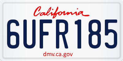 CA license plate 6UFR185