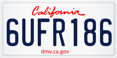 CA license plate 6UFR186