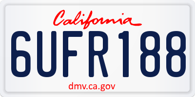 CA license plate 6UFR188