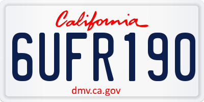 CA license plate 6UFR190