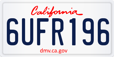 CA license plate 6UFR196