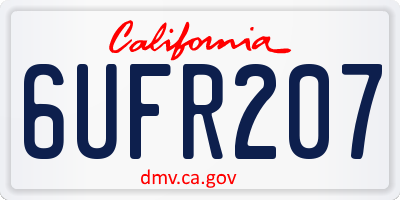 CA license plate 6UFR207