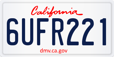 CA license plate 6UFR221