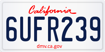 CA license plate 6UFR239