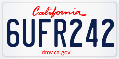 CA license plate 6UFR242