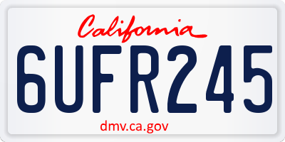 CA license plate 6UFR245