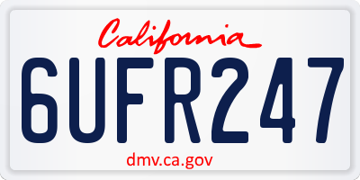 CA license plate 6UFR247
