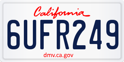 CA license plate 6UFR249