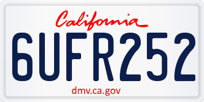 CA license plate 6UFR252