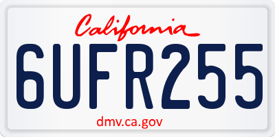 CA license plate 6UFR255