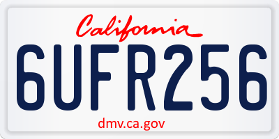 CA license plate 6UFR256