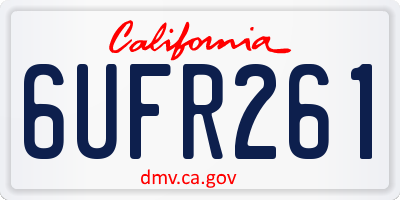 CA license plate 6UFR261