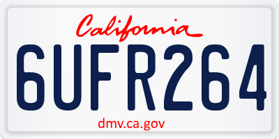 CA license plate 6UFR264
