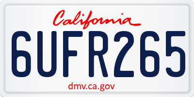 CA license plate 6UFR265