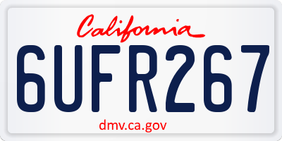 CA license plate 6UFR267