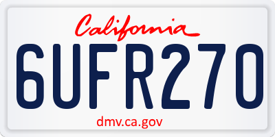 CA license plate 6UFR270