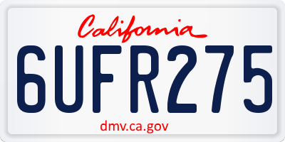CA license plate 6UFR275