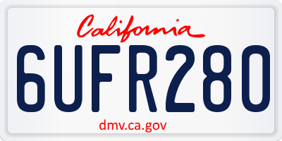 CA license plate 6UFR280