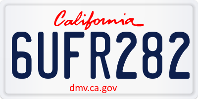 CA license plate 6UFR282