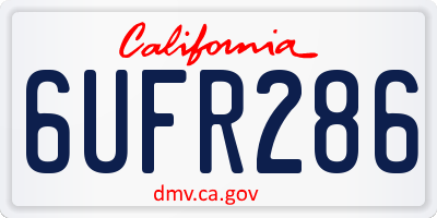CA license plate 6UFR286