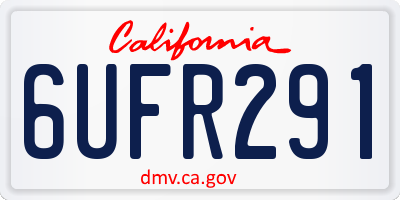 CA license plate 6UFR291