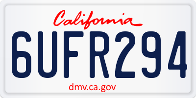 CA license plate 6UFR294