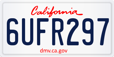 CA license plate 6UFR297