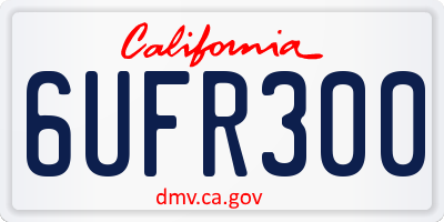 CA license plate 6UFR300