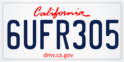 CA license plate 6UFR305