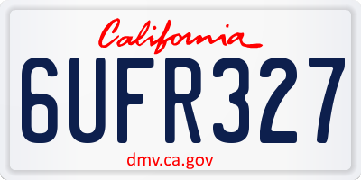 CA license plate 6UFR327