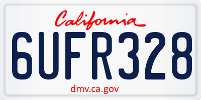 CA license plate 6UFR328