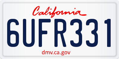 CA license plate 6UFR331