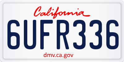 CA license plate 6UFR336